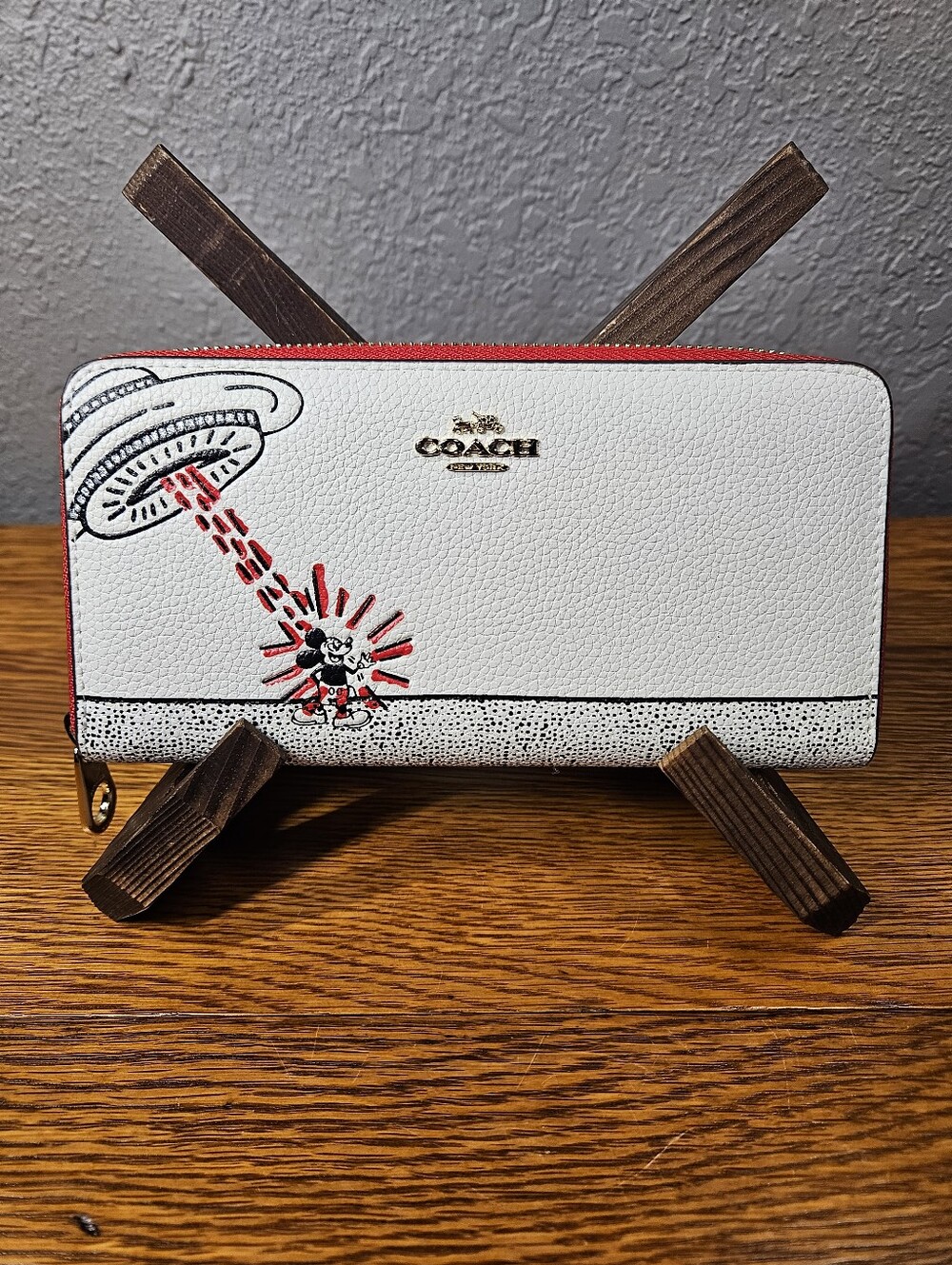 Coach Mickey Mouse x Keith Haring Long Zip Around Wallet
